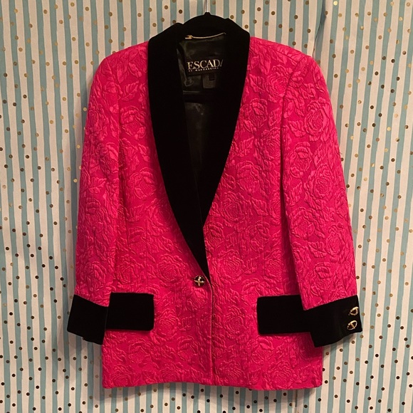 Escada Vintage Baroque and Velvet Blazer, Size 40 - Picture 3 of 14